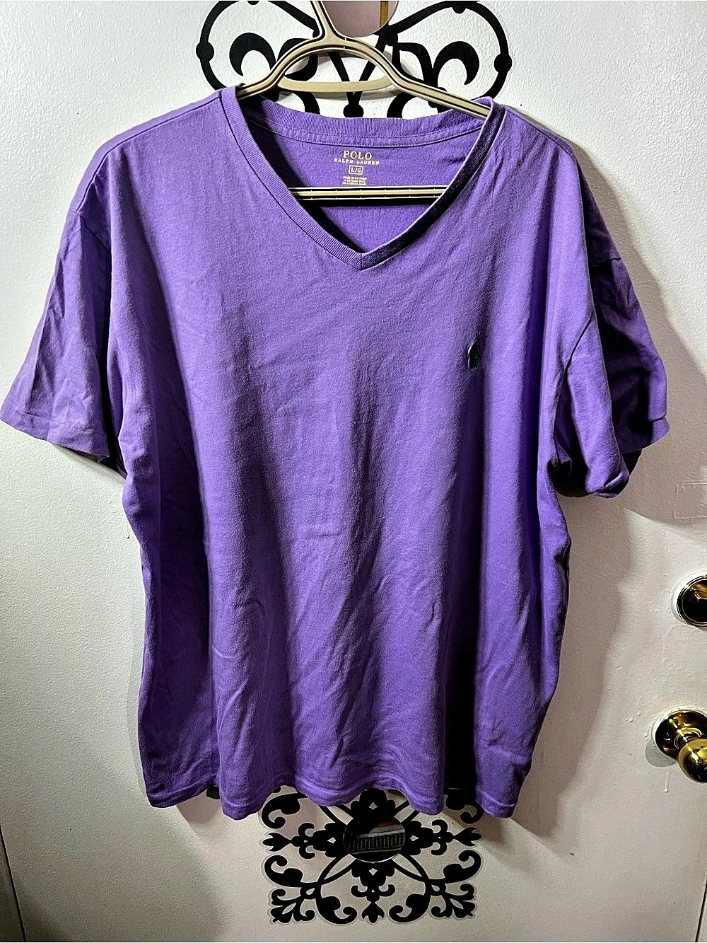 Polo Ralph Lauren Classic Fit V-Neck T-Shirt Purple Large